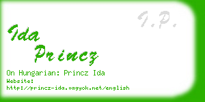 ida princz business card